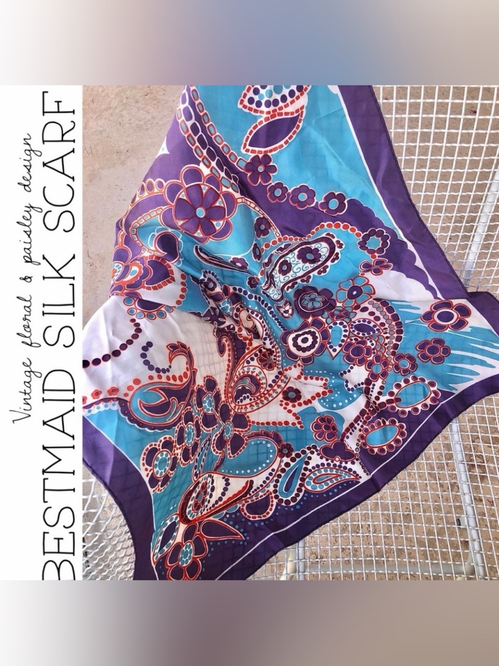 Vintage Bestmaid Floral & Paisley Scarf